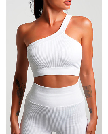 Топ Спортивний Білий в Рубчик