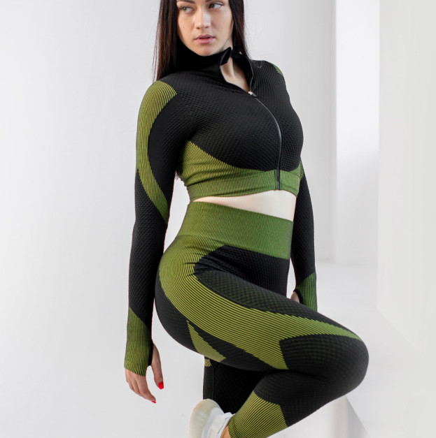 Рашгард на Блискавці Чорно Зелений з Візерунком