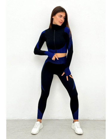 Легінси Чорно Сині з Візерунком