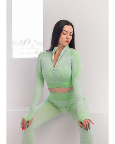 Рашгард на Блискавці Салатовий з Візерунком