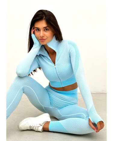 Рашгард на Блискавці Голубий з Візерунком