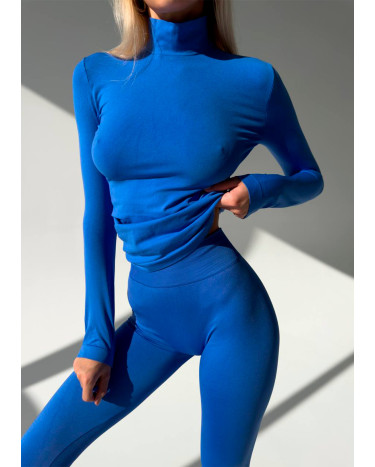 Безшовний Базовий Комплект Легінси + Водолазка Синій