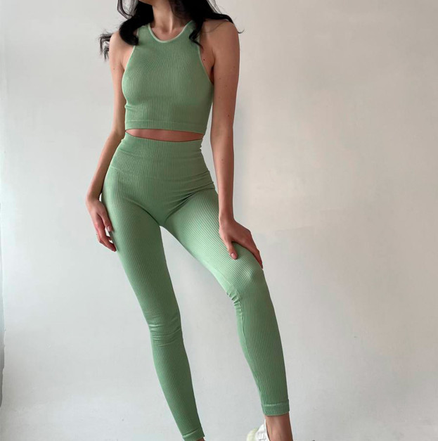 Легінси Оливкові в Рубчик з Push-Up Ефектом