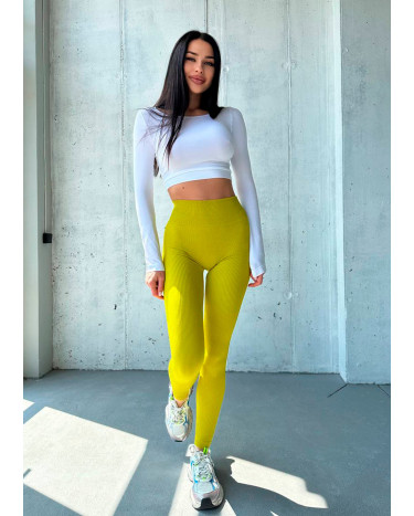 Легінси Жовті в Рубчик з Push-Up Ефектом