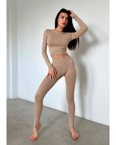 Легінси Бежеві зі Штрипками