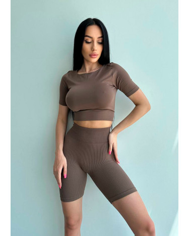 Велосипедки Коричневі в Рубчик