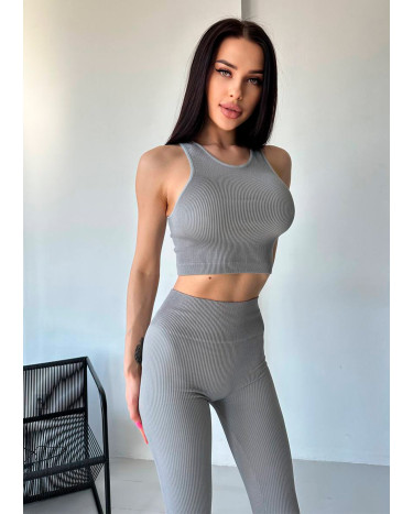 Топ Спортивний Сірий в Рубчик