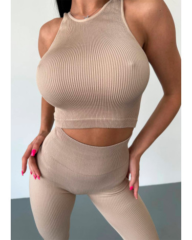 Топ Спортивний Бежевий в Рубчик