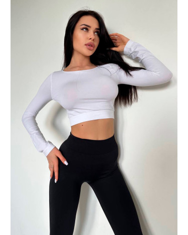 Кроп Топ з Довгим Рукавом Білий