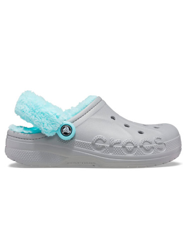 Crocs Baya Lined Fuzz Strap Grey Ice Blue