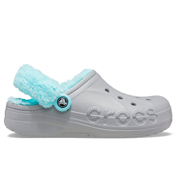 Crocs Baya Lined Fuzz Strap Grey Ice Blue