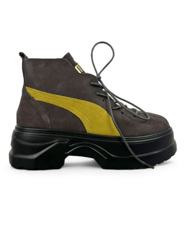 Puma Spring Boots Brown Yellow Black