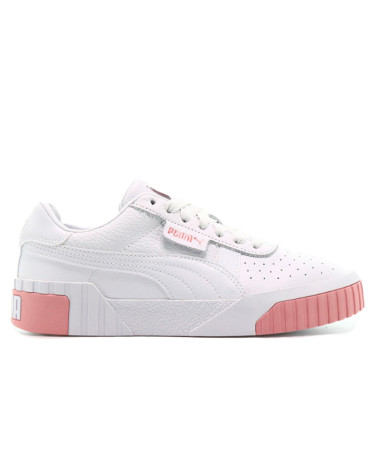 Puma White & Pink Cali Trainers 369155-07