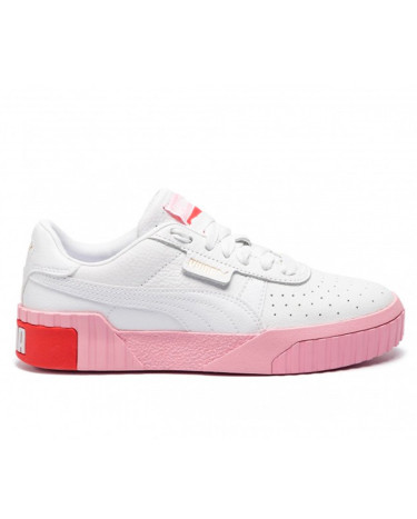 Puma White & Pink Cali Trainers 369155-02