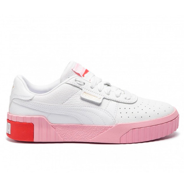 Puma White & Pink Cali Trainers 369155-02