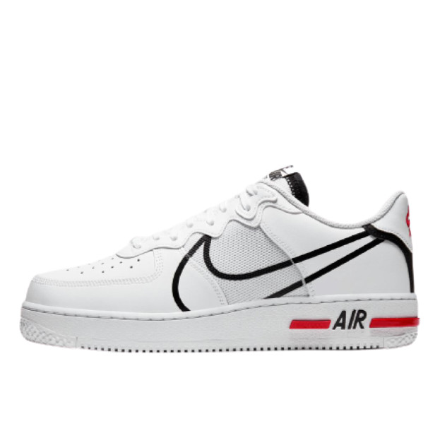 Nike Air Force 1 React White Black Red CD4366-100