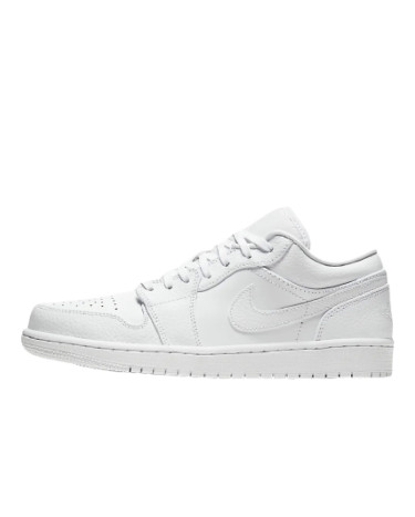 Jordan 1 Low Triple White Tumbled Leather 553558-130