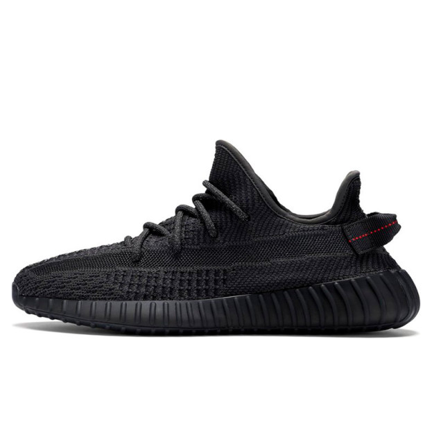 Adidas Yeezy 350 boost V2 Static Black (Шнурки с рефлективом Reflective Laces) FU9006