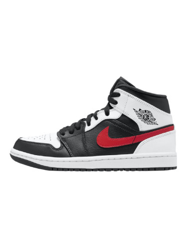 Jordan 1 Mid Black Chile Red White 554724-075