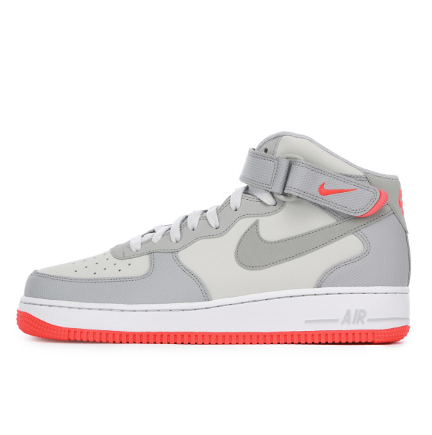 Nike Air Force 1 Mid Pure Platinum Wolf Grey Bright Crimson 315123-030