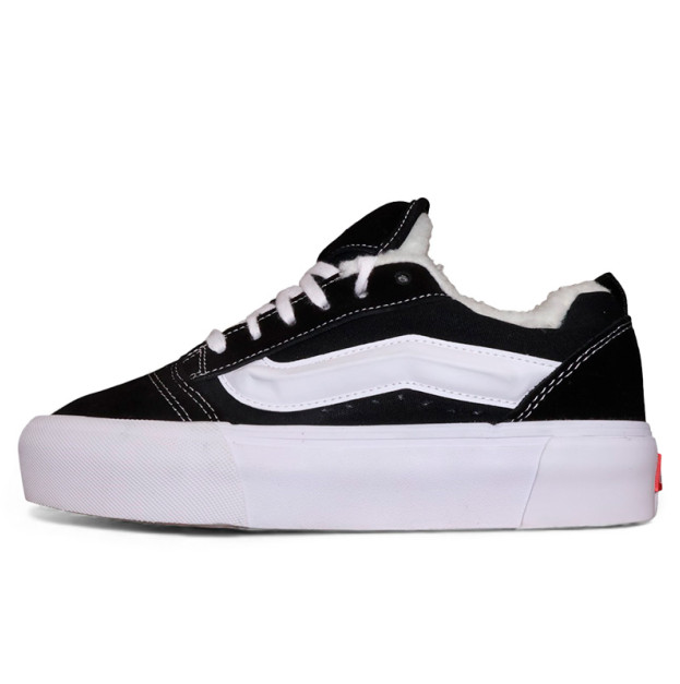 Vans Knu Skool Platform Black White С МЕХОМ