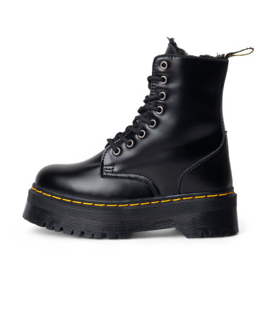 Dr. Martens Jadon Hi Fur-Lined Smooth Leather Platform Boots Black С МЕХОМ