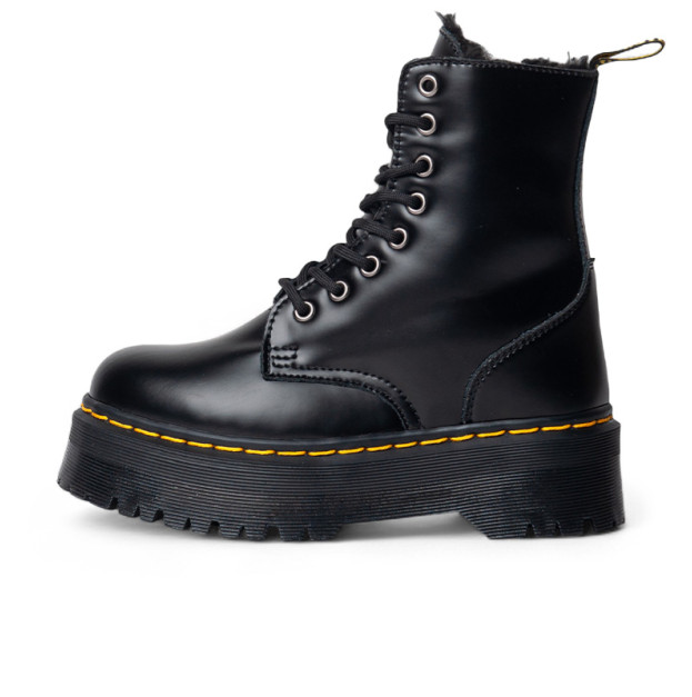 Dr. Martens Jadon Hi Fur-Lined Smooth Leather Platform Boots Black З ХУТРОМ