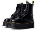 Dr. Martens Jadon Hi Fur-Lined Smooth Leather Platform Boots Black С МЕХОМ