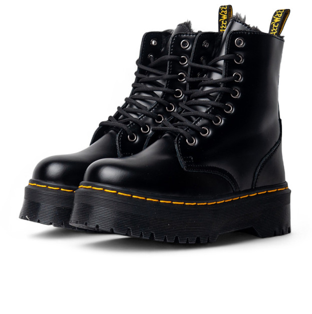 Dr. Martens Jadon Hi Fur-Lined Smooth Leather Platform Boots Black З ХУТРОМ