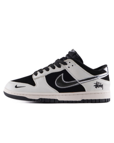 Nike SB Dunk Low x Stussy Black White Metallic